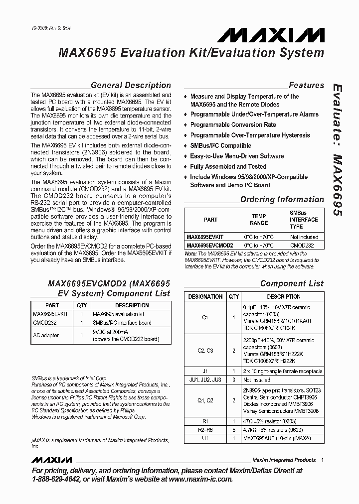 MAX6695EVKIT_377511.PDF Datasheet