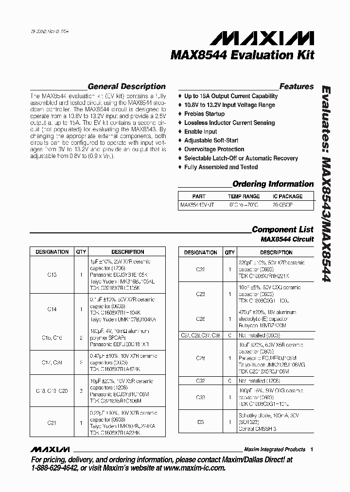 MAX8544EVKIT_377520.PDF Datasheet