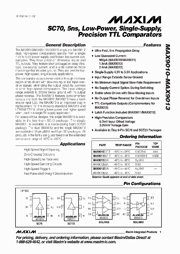 MAX9010_3274.PDF Datasheet