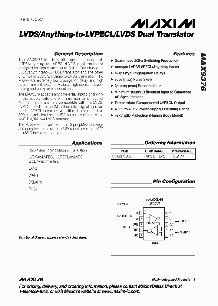 MAX9376_330999.PDF Datasheet