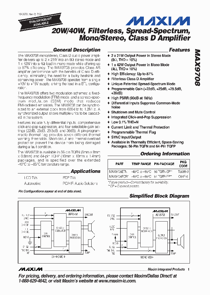 MAX9708_323916.PDF Datasheet