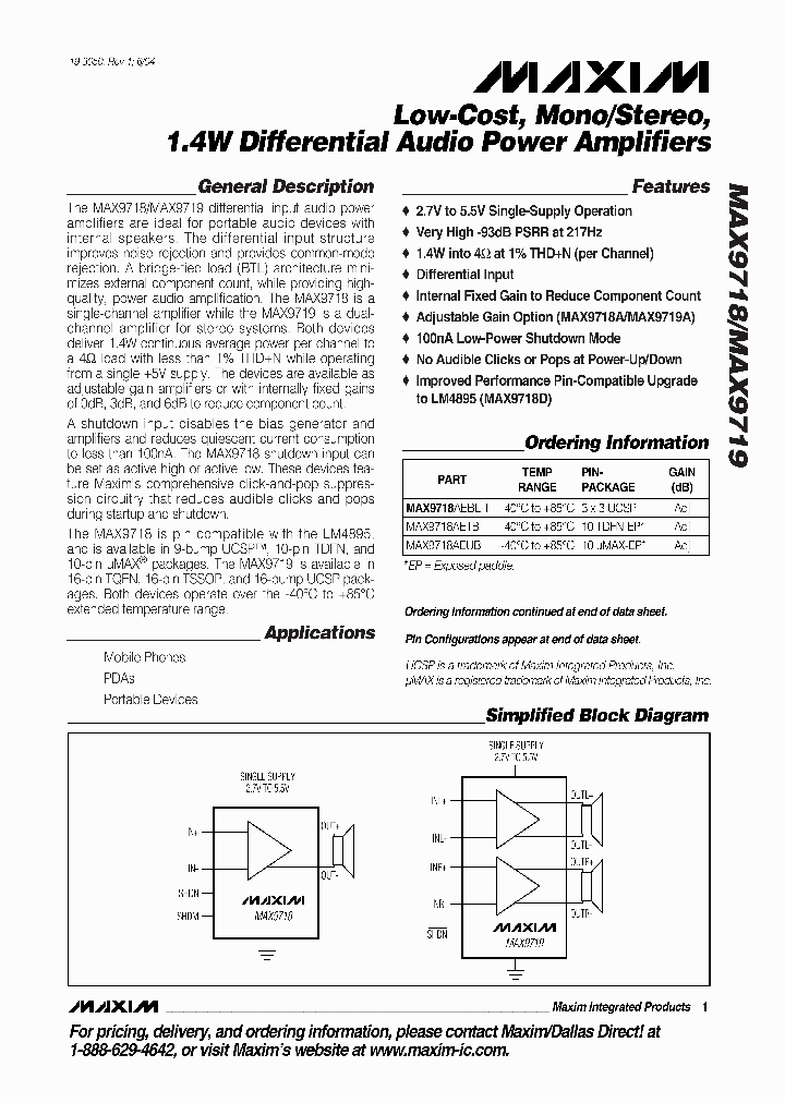 MAX9719_237206.PDF Datasheet