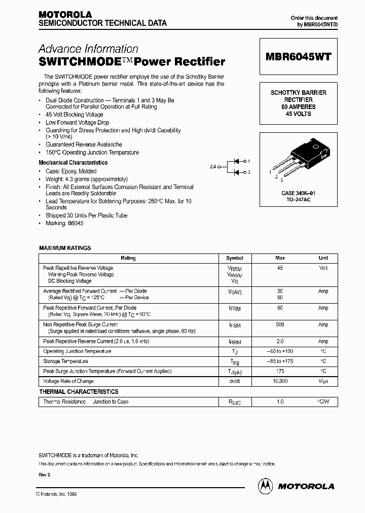 MBR6045WTD_203302.PDF Datasheet