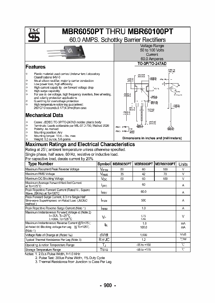 MBR6060PT_309376.PDF Datasheet