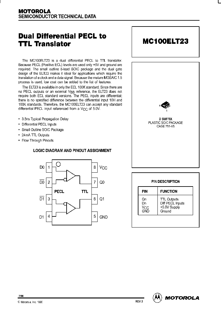 MC100ELT23_336768.PDF Datasheet