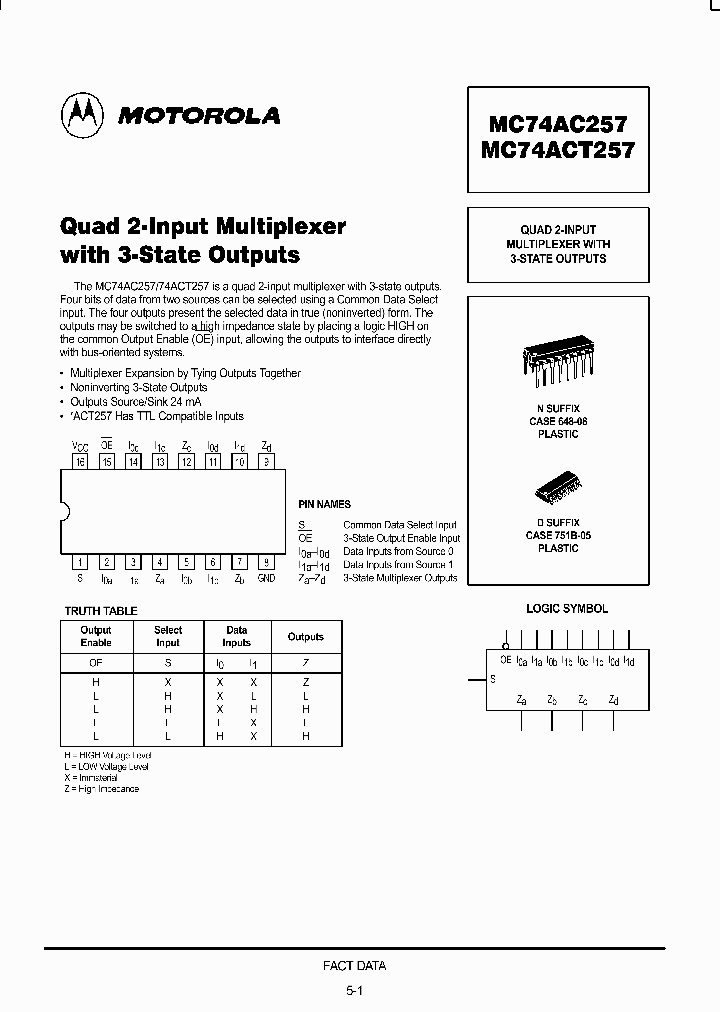 MC74AC257_92697.PDF Datasheet