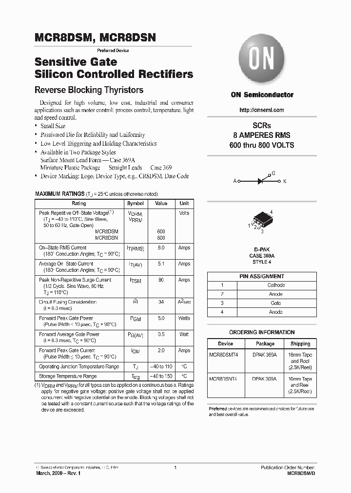 MCR8DSNT4_334949.PDF Datasheet