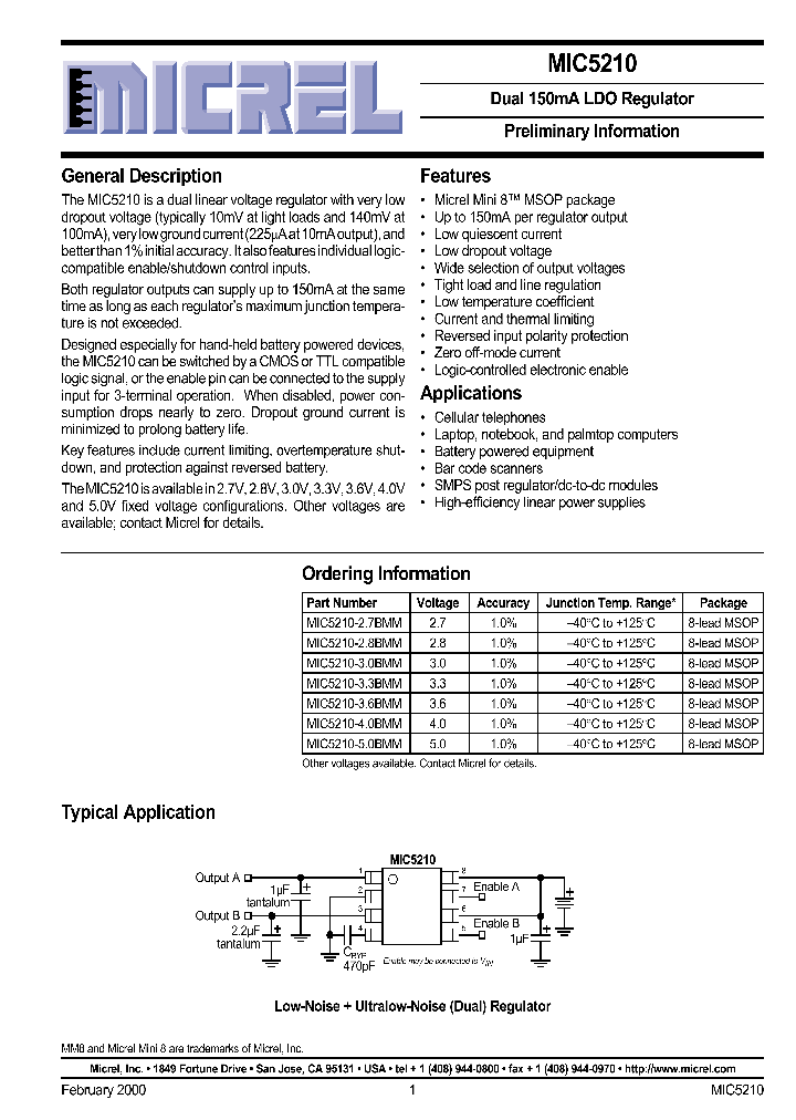 MIC5210_356407.PDF Datasheet