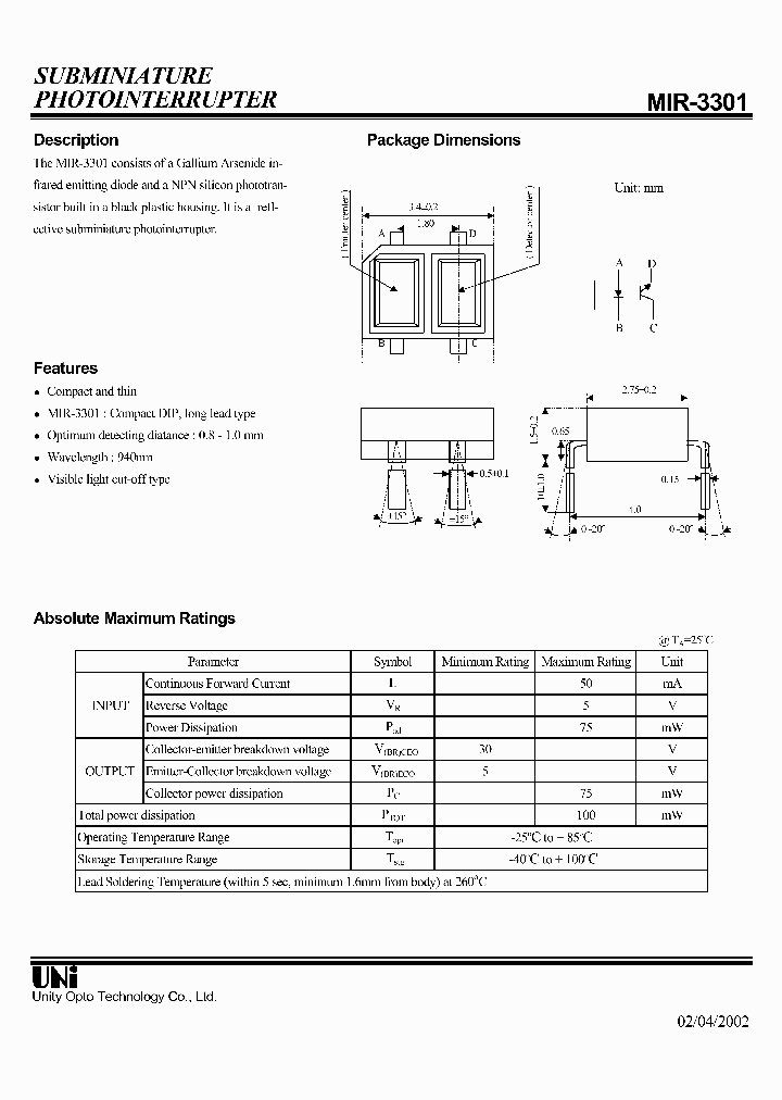 MIR-3301_380130.PDF Datasheet