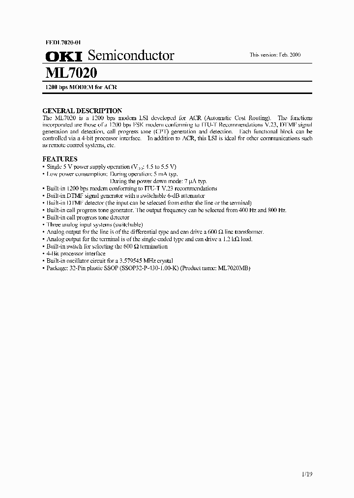ML7020MB_353160.PDF Datasheet