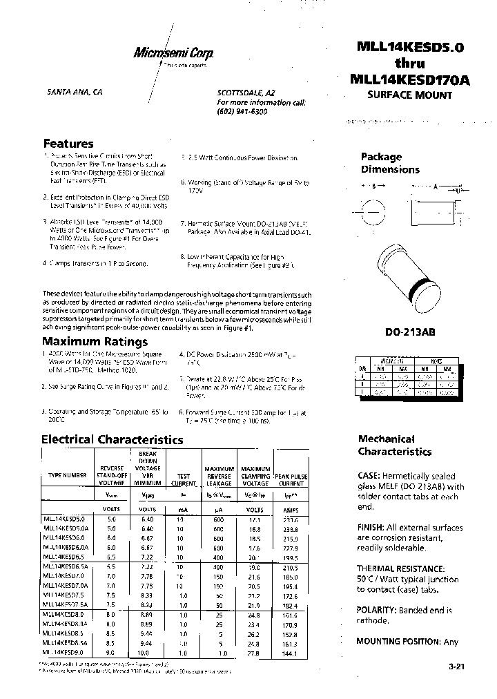 MLL14KESD64A_349507.PDF Datasheet