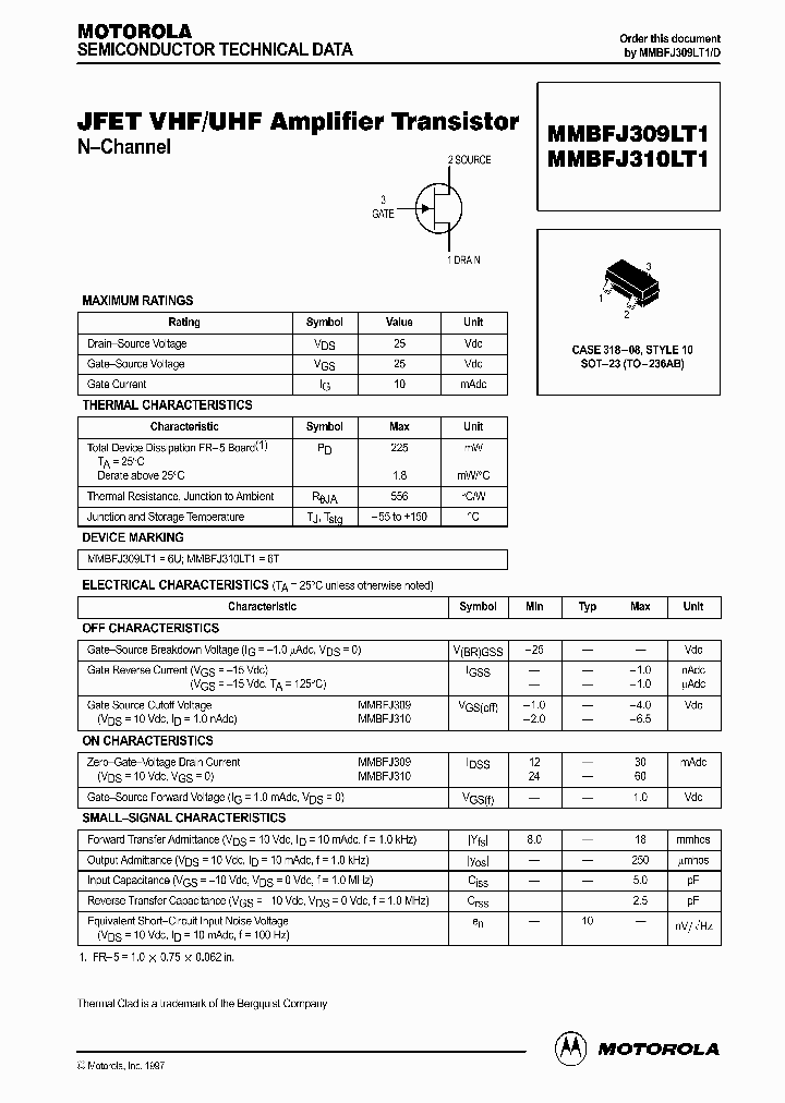 MMBFJ309_143564.PDF Datasheet
