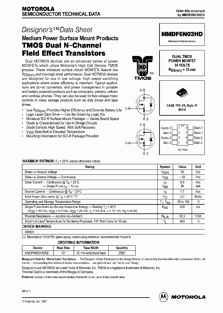 MMDF6N03HD_126619.PDF Datasheet