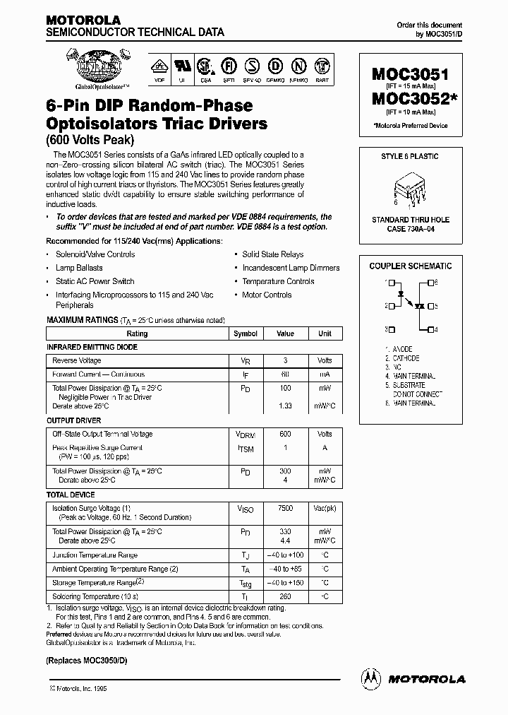 MOC3051_337885.PDF Datasheet