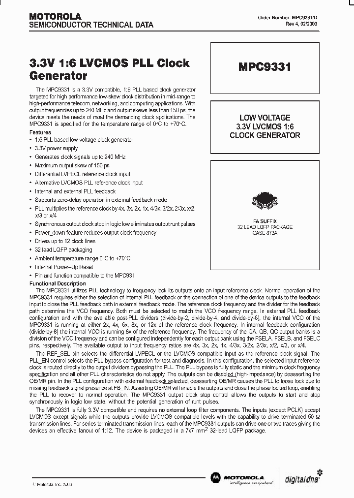 MPC9331_340594.PDF Datasheet
