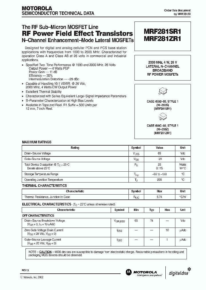 MRF281ZR1_263660.PDF Datasheet