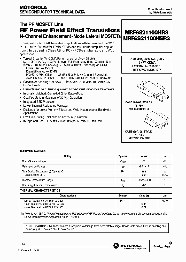 MRF6S21100H_187902.PDF Datasheet