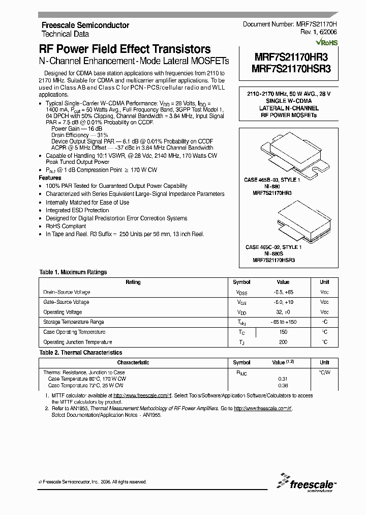 MRF7S21170H_358394.PDF Datasheet