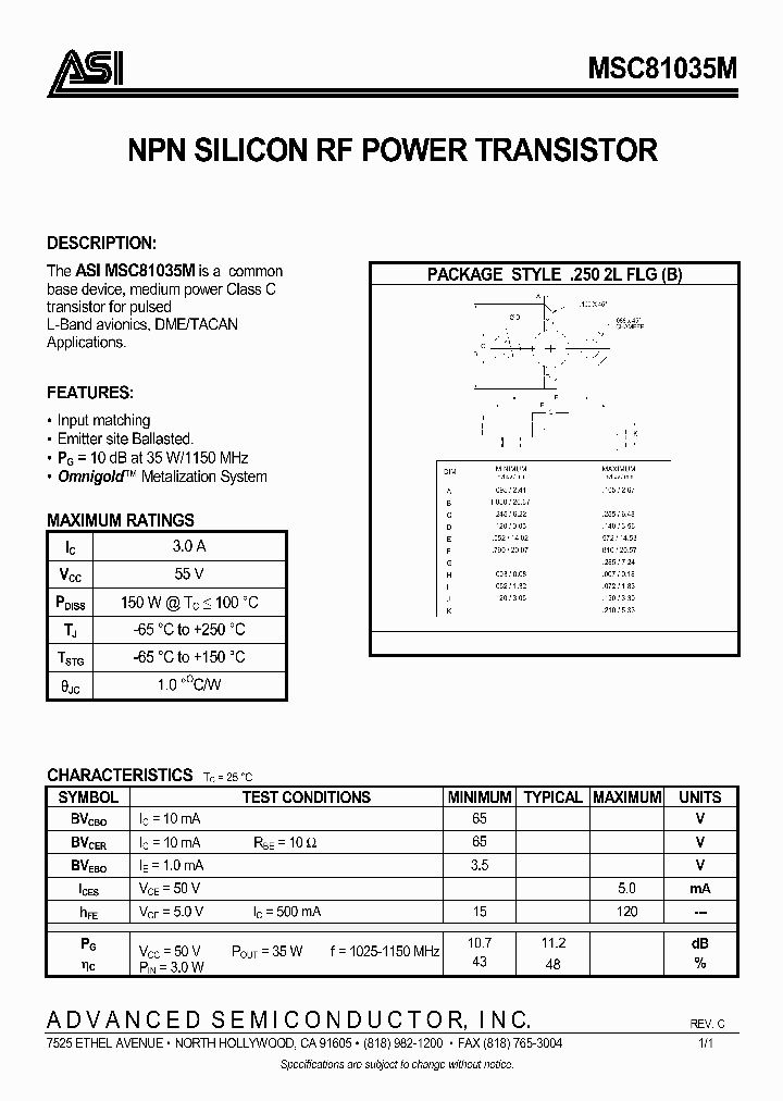 MSC81035M_327609.PDF Datasheet