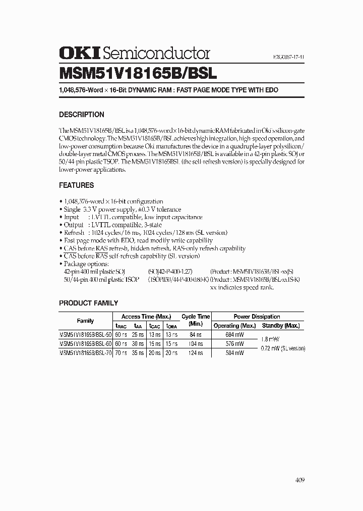 MSM51V18165BSL_378136.PDF Datasheet