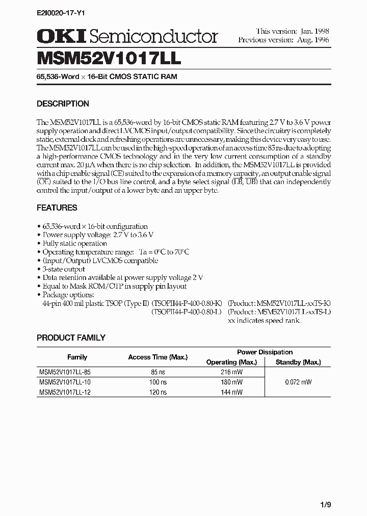 MSM52V1017LL_358005.PDF Datasheet