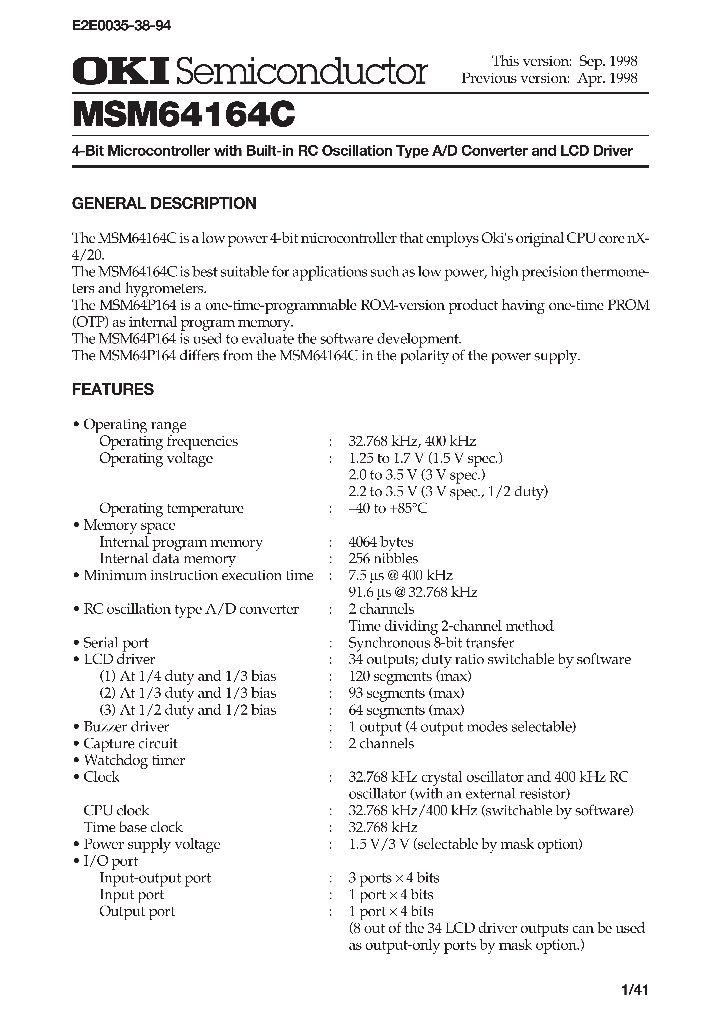 MSM64164C_201972.PDF Datasheet