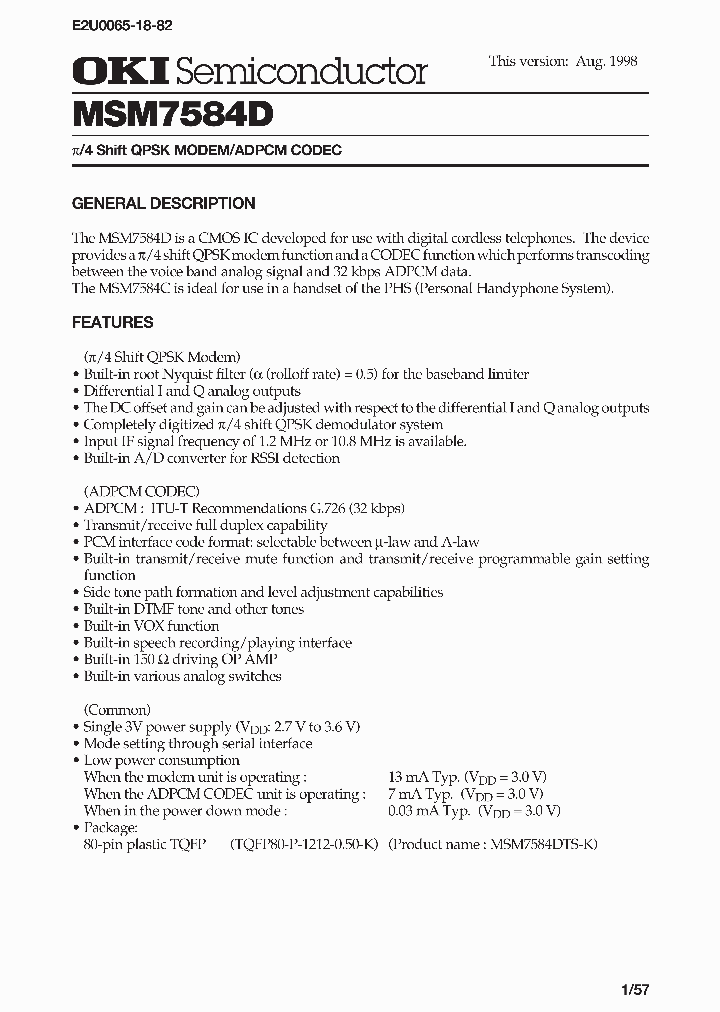 MSM7584D_348760.PDF Datasheet