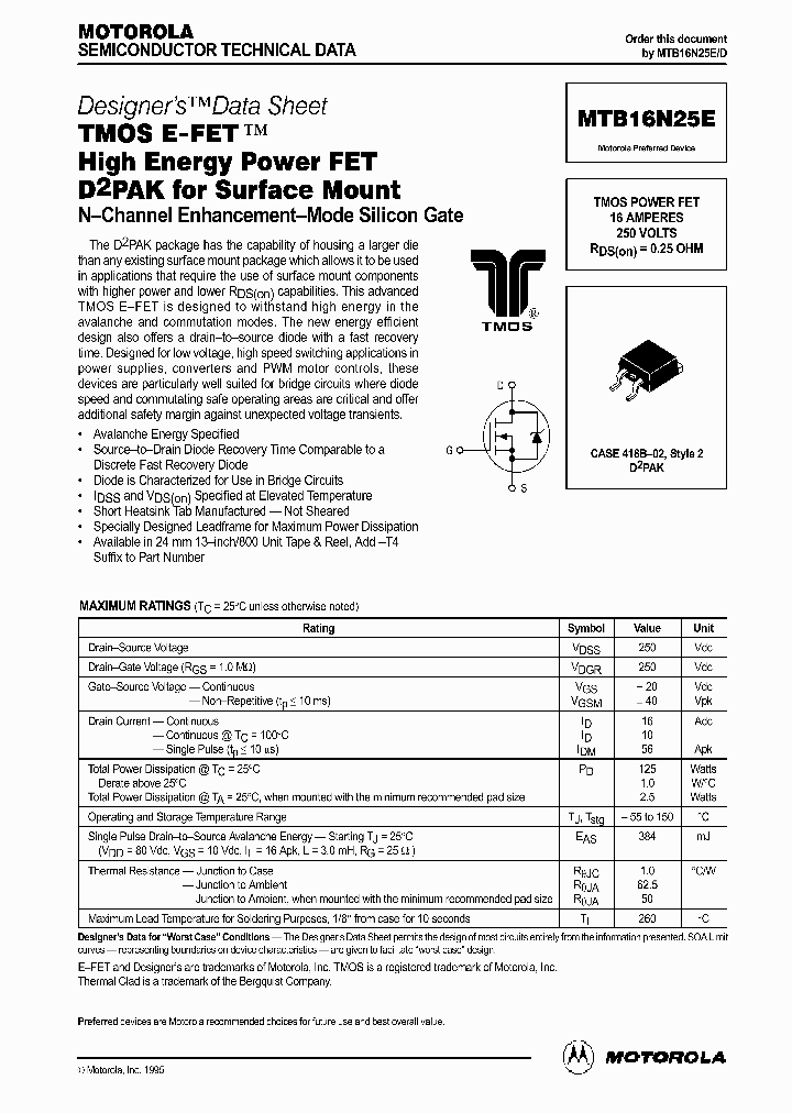 MTB16N25ED_321080.PDF Datasheet