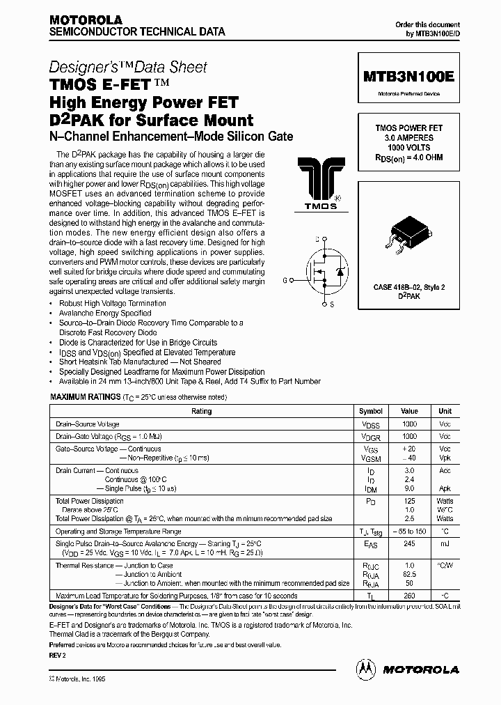 MTB3N100ED_357725.PDF Datasheet