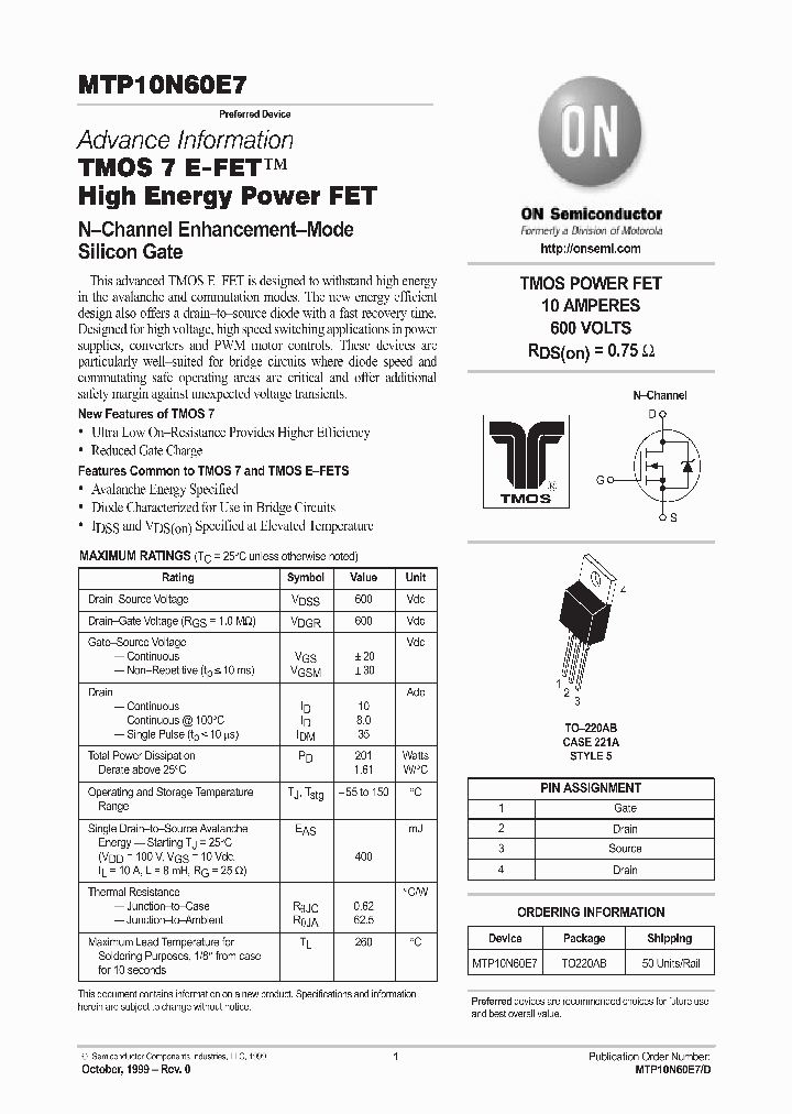 MTP10N60E7_180690.PDF Datasheet