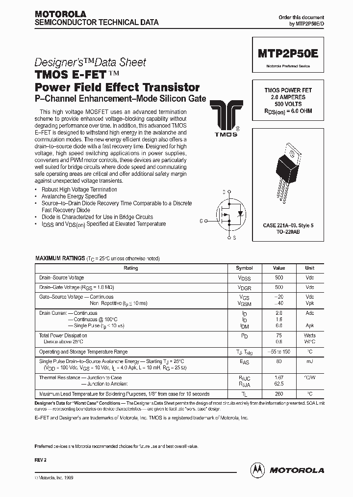MTP2P50ED_316685.PDF Datasheet