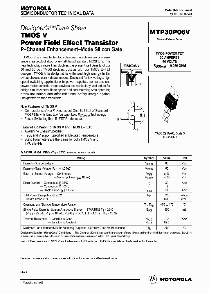 MTP30P06_64883.PDF Datasheet