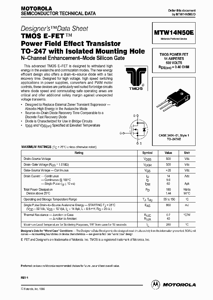 MTW14N50ED_337719.PDF Datasheet