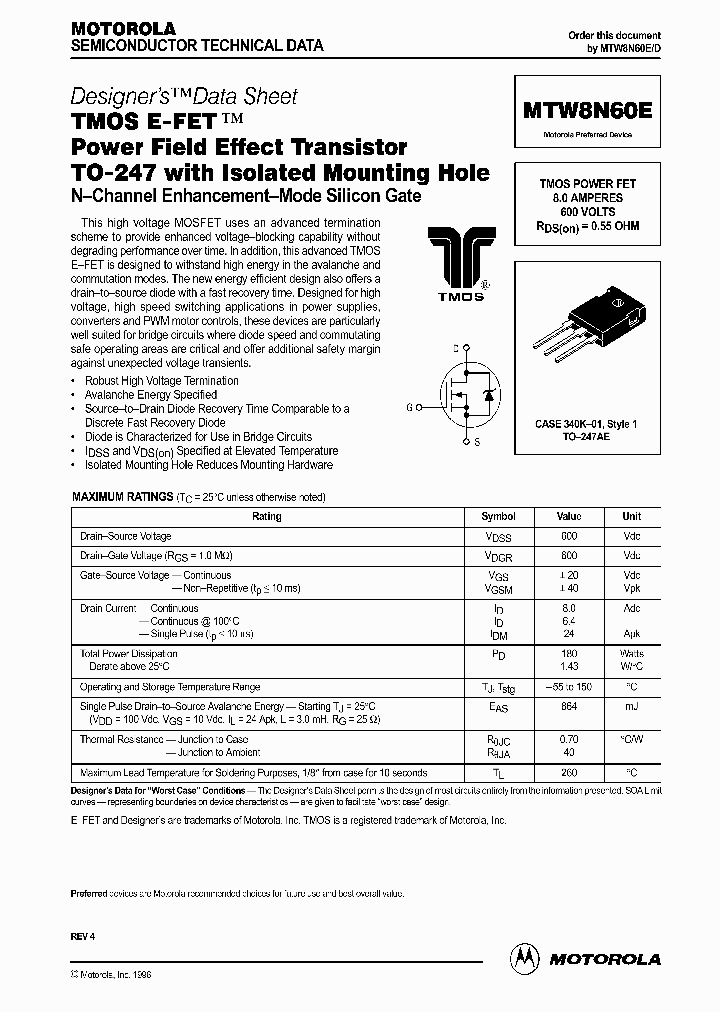 MTW8N60ED_332547.PDF Datasheet