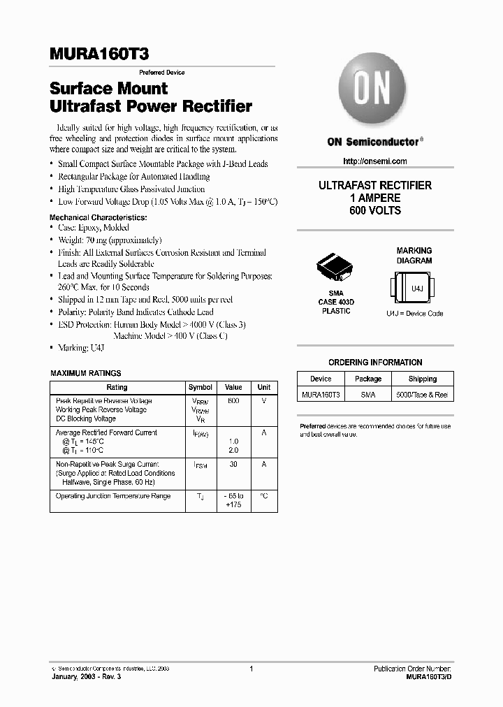MURA160T3_360456.PDF Datasheet