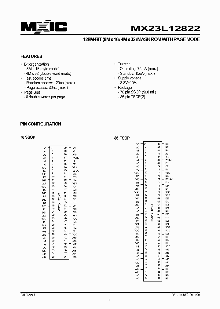 MX23L12822_168423.PDF Datasheet