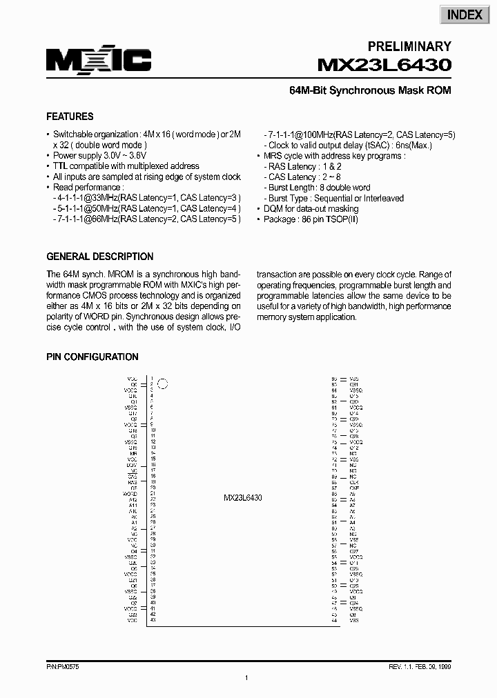 MX23L6430_345447.PDF Datasheet