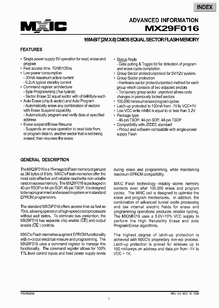 MX29F016_311313.PDF Datasheet