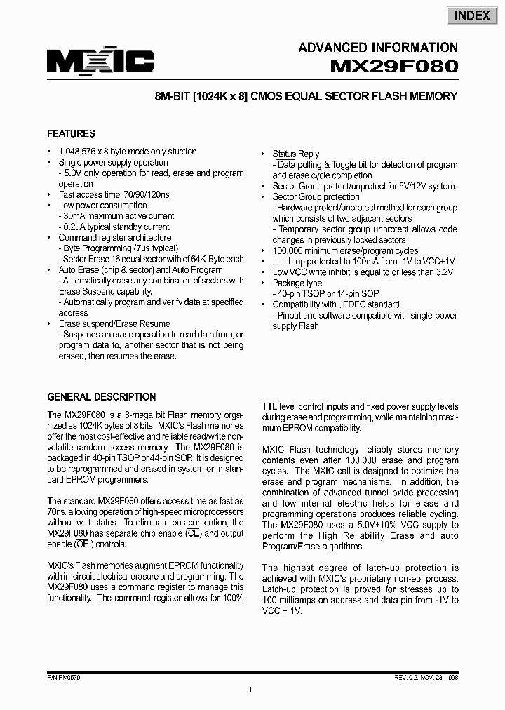 MX29F080_365852.PDF Datasheet