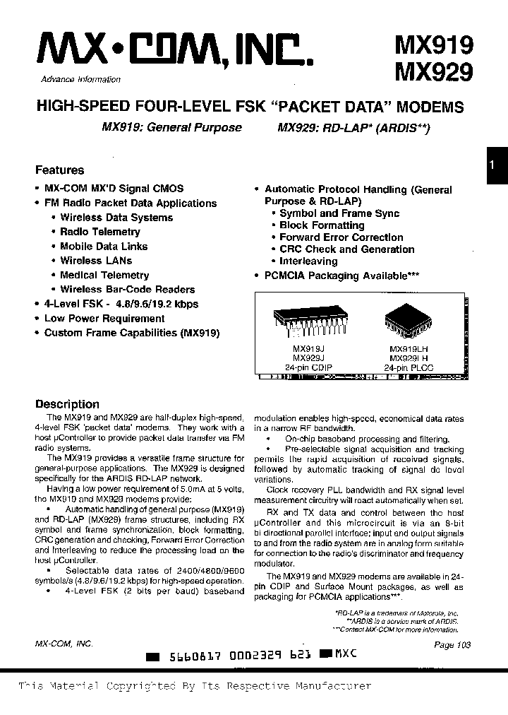 MX919LH_327777.PDF Datasheet