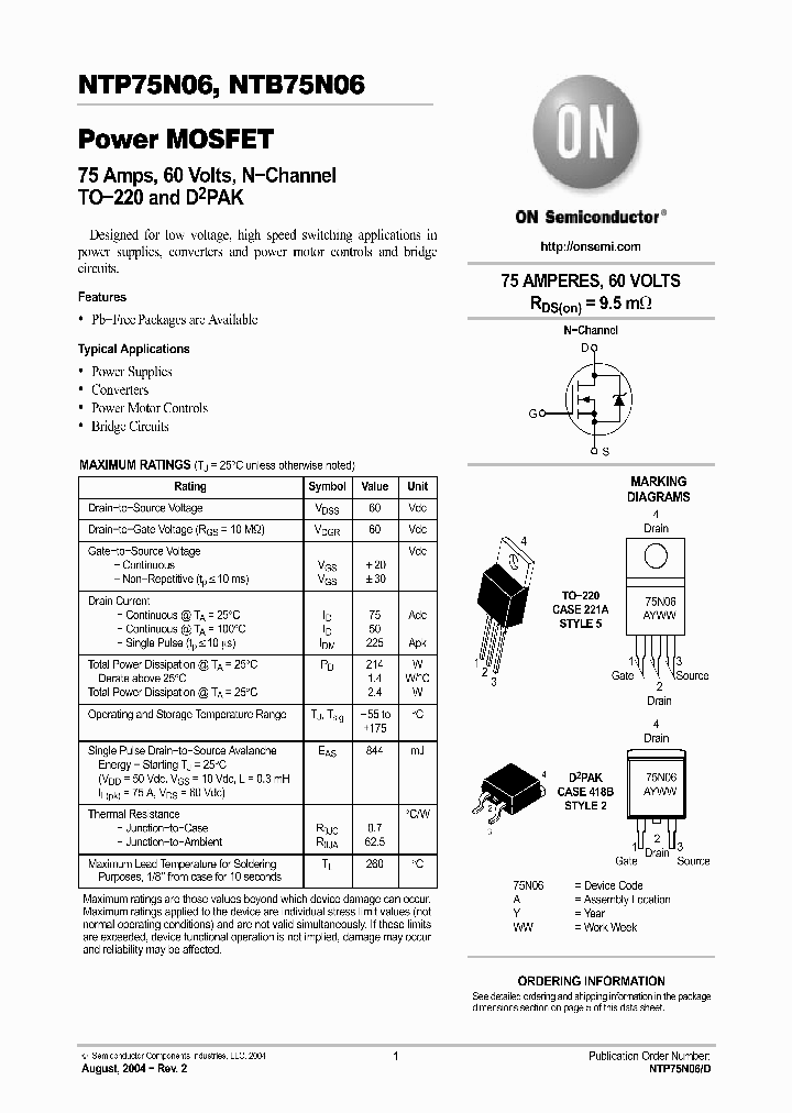 NTP75N06_184613.PDF Datasheet