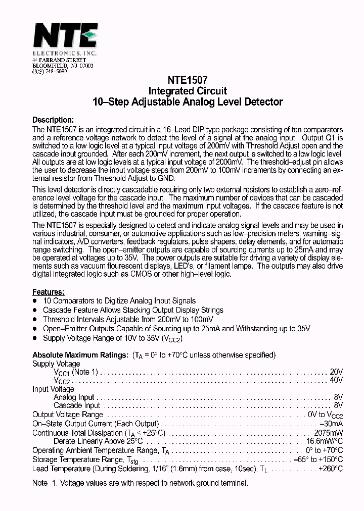 NTE1507_342398.PDF Datasheet