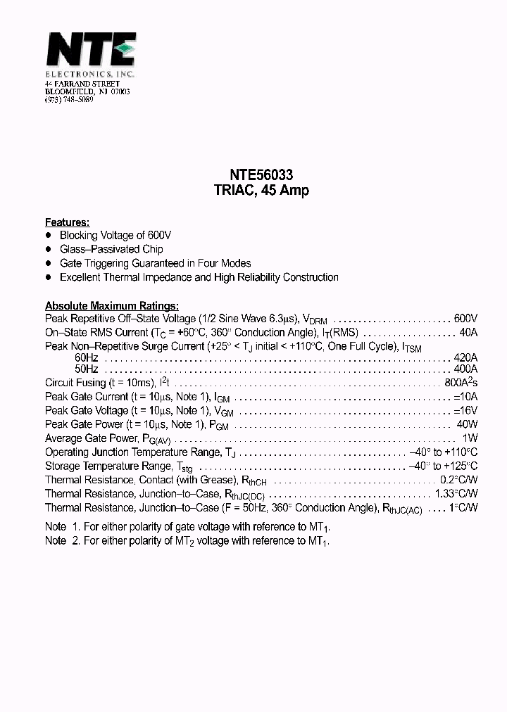 NTE56033_341911.PDF Datasheet
