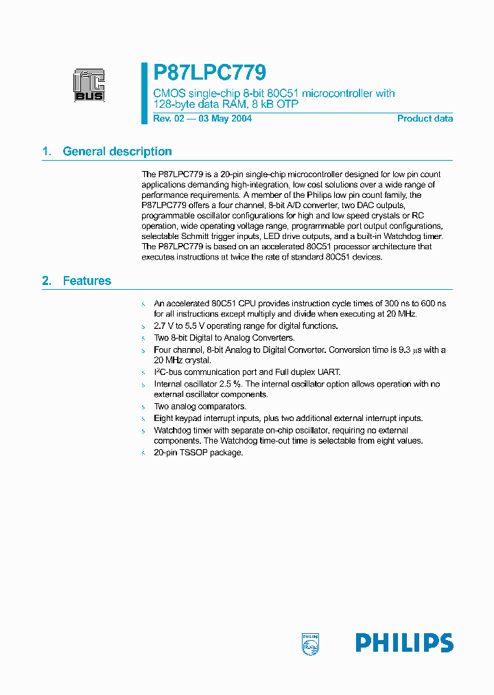 P87LPC779_200978.PDF Datasheet