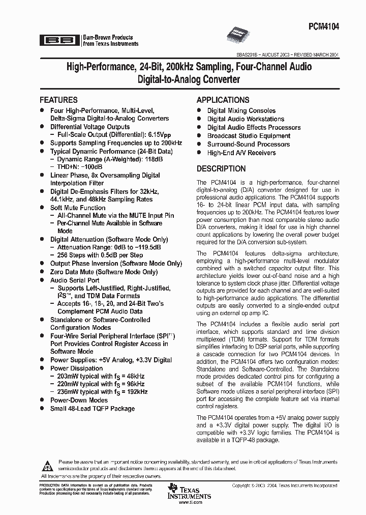 PCM4104_329235.PDF Datasheet