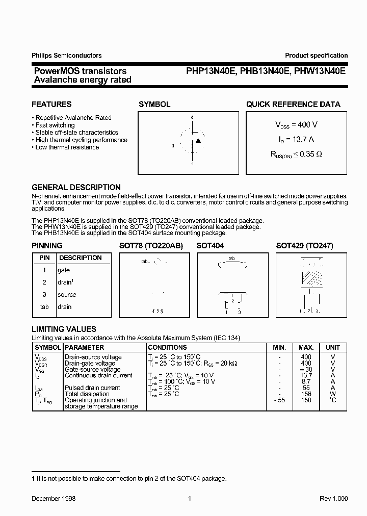 PHW13N40E_53041.PDF Datasheet