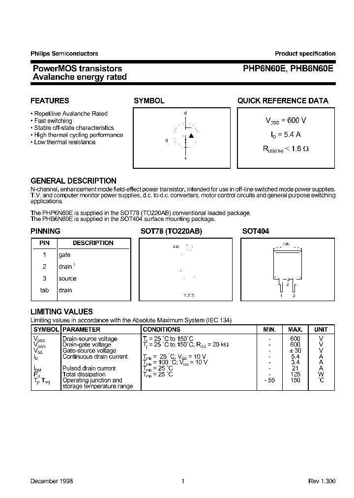 PHP6N60E_249231.PDF Datasheet