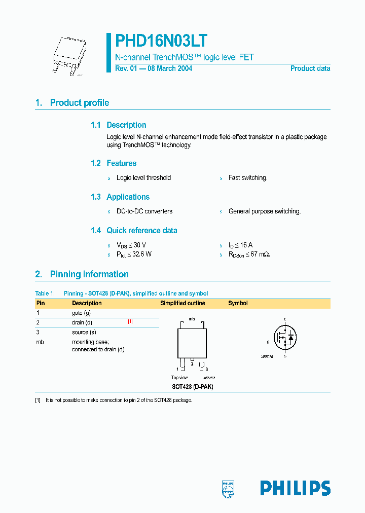 PHD16N03LT_329670.PDF Datasheet