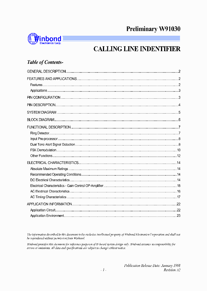 PRELIMINARYW91030_358587.PDF Datasheet