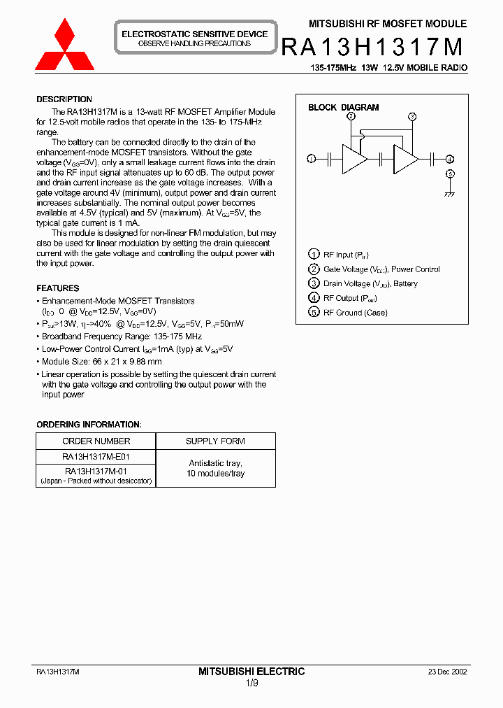 RA13H1317M_336055.PDF Datasheet